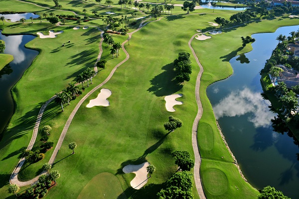 aerial view of florida golf course